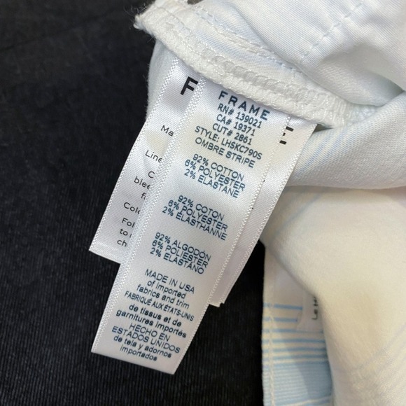 Frame le high ankle skinny crop White Blue ombre Stripe Skinny size 30 - Picture 10 of 11